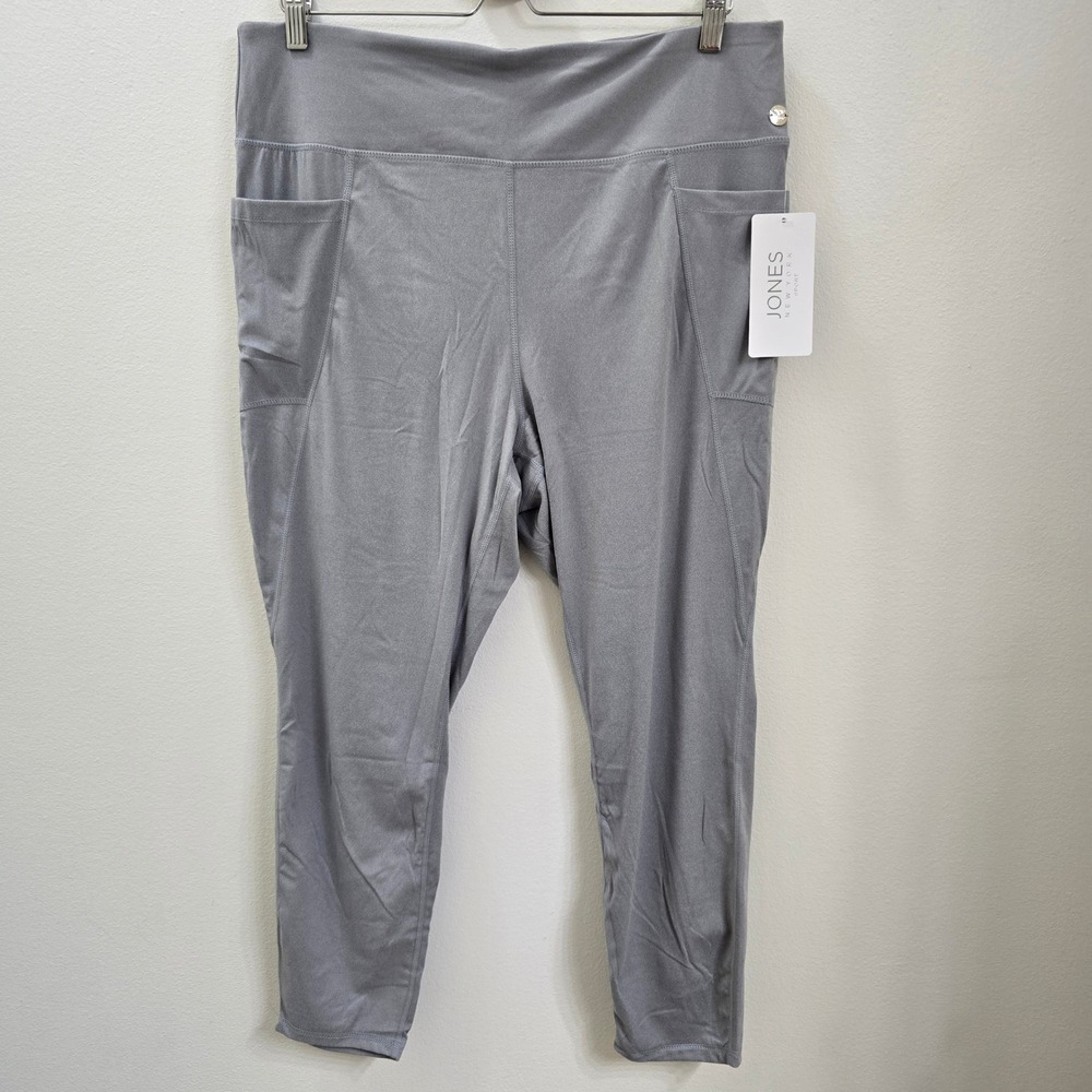 Jones New York Sport Gray High Rise Side Pocket Leggings Womens 2X‎ New